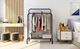 Двойная стойка вешалка для одежды и обуви Loft Rack напольная стальная с полкой Black - изображение 3
