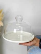 Тортівниця підставка для торта з кришкою «White kitchen» 20*14,5 см кераміка + скло 8030-321 - зображення 1