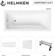 Ванна акриловая Helmken Luna 140x70 см (07032Y957F) комплект 4 в 1: прямоугольная ванна, ножки, Белая фронтальная и боковая панель - изображение 2