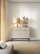 Комод Perfect Home Nova KSZ104 83x104x39 см, 2-дверний, 2 шухляди, чорні ніжки Кашемір (000012377310) - зображення 4