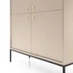 Комод высокий Perfect Home Моно / Mono MK104 4-дверный с черными ножками Беж песочный - изображение 6