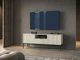 Тумба под ТВ Perfect Home Нова / Nova RTV154 2-дверная с 1 ящиками и черными ножками Кашемир - изображение 1