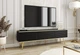 Тумба под ТВ Perfect Home Оро / Oro RTV175 MDF 3-дверная с золотыми ножками Черный - изображение 1