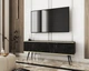 Тумба під ТВ Perfect Home Оро / Oro RTV135 2-дверна з чорними ніжками Чорний мармур роял - зображення 1