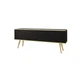 Тумба под ТВ Perfect Home Оро / Oro RTV135 MDF 2-дверная с золотыми ножками Черный - изображение 2