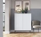 Комод высокий Perfect Home Нова / Nova K104 2-дверный с черными ножками Белый - изображение 1