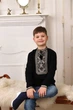 Вишиванка дитяча Зерно з геометричним орнаментом Piccolo 80см Чорна - зображення 3