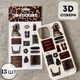 Обʼємні 3D наліпки "Leopard mood" Набір 13 стікерів для декора телефона, ноутбука, блокнота SB-50 - зображення 1