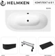 Ванна акриловая Helmken Marbella Lux 160x75 см (55V2887F23) комплект 4 в 1: правосторонняя ванна, ножки, Черный подголовник и Черная фронтальная панель - изображение 19