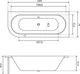 Ванна акриловая Helmken Marbella Lux 170x75 см (80239365AA) комплект 3 в 1: правосторонняя ванна, ножки, Черная фронтальная панель - изображение 16