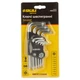 Ключ Sigma набор TORX 9шт T10-T50 CrV, короткие с отверстием (4022211) - изображение 8
