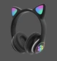 Беспроводные наушники MDR CAT VZV-23M с кошачьими ушками Bluetooth с подсветкой Черные - изображение 4