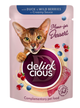 Влажный корм для котов Delickcious кусочки с уткой и лесными ягодами в сливочном соусе 80 г D6251502 - изображение 1