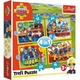 Пазли 4 в 1 Пожежник Сем та його команда. Prism A&D Fireman Sam (12,15,20,24 ел.) 34373 (Trefl) - зображення 1