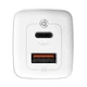 Зарядний пристрій PD Baseus GaN2 Quick Charger USB+Type C 65W white - зображення 2