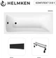 Ванна акриловая Helmken Luna 150x70 см (6237267V1T) комплект 3 в 1: прямоугольная ванна, ножки и Черная фронтальная панель - изображение 2