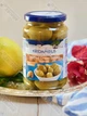 Зелені грецькі оливки Eridanous фаршировані цільним мигдалем у розсолі Green Olives Stuffed with Almond 350 г - зображення 1
