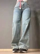 Джинси жіночі Lady 0132 wide leg palazzo jeans широкі стрейчові висока посадка ремінь 28 блакитні - зображення 1