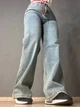 Джинси жіночі Lady 0132 wide leg palazzo jeans широкі стрейчові висока посадка ремінь 28 блакитні - зображення 3