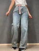 Джинси жіночі Lady 0132 wide leg palazzo jeans широкі стрейчові висока посадка ремінь 28 блакитні - зображення 7