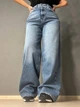 Джинсы женские Zeo Basic 4635 WIDE LEG palazzo jeans высокая посадка широкие длинные 40 светло синие - изображение 4