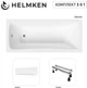 Ванна акриловая Helmken Luna 160x70 см (7592A30R03) комплект 3 в 1: прямоугольная ванна, ножки, Белая фронтальная панель - изображение 2