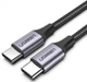 Кабель синхронизации Ugreen US261 Type-C - Type-C 3A Cable Aluminum Braid 1 м Black (50150) - изображение 2