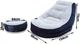 Надувное кресло с подстаканником Intex 68564 Ultra Lounge с пуфиком 154х98 см Серо-черный - изображение 2