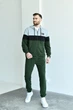 Легкий спортивный костюм мужской без утепления с толстовкой и джоггерами с двунитки 56-58 хаки + светло-серый - изображение 1