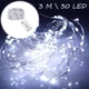 Гірлянда на батарейках крапля роси мідний провід 3 метри 30 LED Dew Drop Cool White - изображение 1