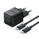 Мережевий зарядний Baseus Palm 30 Вт C+U з USB-C кабелем 60W, чорний, EU, модель P1011160A113-01 - зображення 1