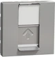 Розетка компьютерная RJ45 Schneider Electric Unica New одинарная категория 5, UTP, 2 модуля, Алюминий (NU341130) - изображение 1