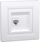 Розетка компьютерная Schneider Electric Asfora RJ45 6 категория UTP Белая с рамкой (EPH4700121) - изображение 1