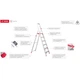 Стремянка Intertool алюминиевая 1.78 м 6 ступеней до 150 кг широкая платформа высотой 1.28 м лестница (000008648) - изображение 9