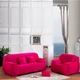 Защитный чехол на трехместный диван Diana Textile Plush Velvet, 190x230 см, Ярко-розовый - изображение 4