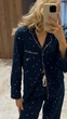 Піжама Victoria's Secret Modal Long Pajama Set Tranquil Blue Moon & Stars розмір XS - зображення 2