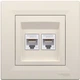 Розетка двойная компьютерная Schneider Electric Asfora RJ-45 кат. 6 UTP Бежевая (EPH4800123) - изображение 4