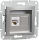 Компьютерная розетка Schneider Electric Asfora RJ45 5 категория UTP Серебристая (EPH4300161) - изображение 1