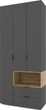 Шкаф Metkas Home A002R 1000x420x2300 ЛДСП Антрацит-Дуб Артизан (MA002R-AD) - изображение 1