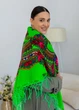 Хустка вовняна з бахромою 120х120 см. (салатова) - изображение 4