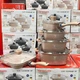 Набір каструль із гранітним антипригарним покриттям Top Kitchen TK-00205, набір посуду 10 предметів кремовий - зображення 1