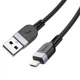 Кабель Hoco X109 Silicone USB to MicroUSB 2.4A 3m, Black - зображення 1