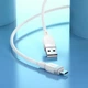 Кабель Hoco X109 Silicone USB to MicroUSB 2.4A, White - изображение 3