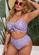 Роздільний купальник FS Lilac Plus Size 0XL (48-50) з принтом та завищеною талією Фіолетовий (7329) - зображення 3