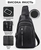 Слинг на плече кожаный TIDING BAG A25F-3204-1A Черный 18х32х7 см - изображение 2