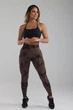Женские Лосины с эффектом push up Пуш Ап с Высокой Посадкой Спортивные Бесшовные Мраморные Тай Дай Коричневый XL (70040) - изображение 5