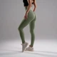 Лосины женские спортивные с эффектом push-up пуш-ап для фитнеса и йоги Бесшовные Тайтсы Оливковый Зеленый размер S (70128) - изображение 2