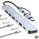 USB Type-C хаб / концентратор Addap MH15D | Розгалужувач 7в1: USB 3.0 + USB 2.0 + SD + MicroSD + Type-C + PD - зображення 2