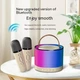 Бежева Bluetooth колонка K52 для караоке, з RGB підсвічуванням - зображення 2