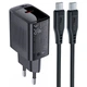 Мережевий зарядний пристрій ACEFAST A82 PD20W GaN single USB-C charger set (P5) (EU) Black (6974316280057) - зображення 1